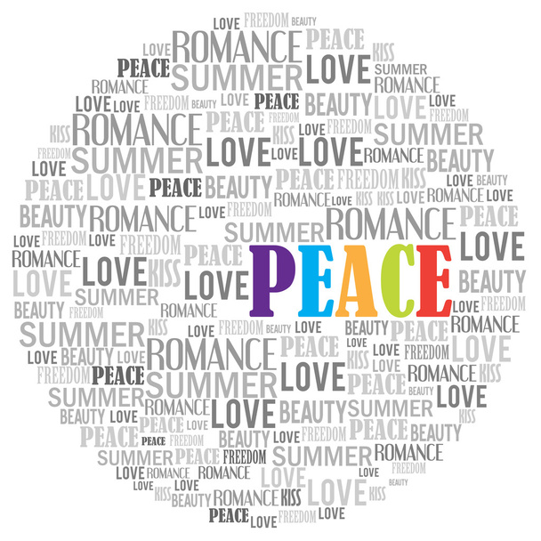 béke ikon készült szavak - Vektor, kép
