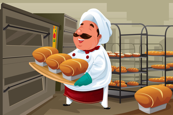 台所のパン屋さん - ベクター画像
