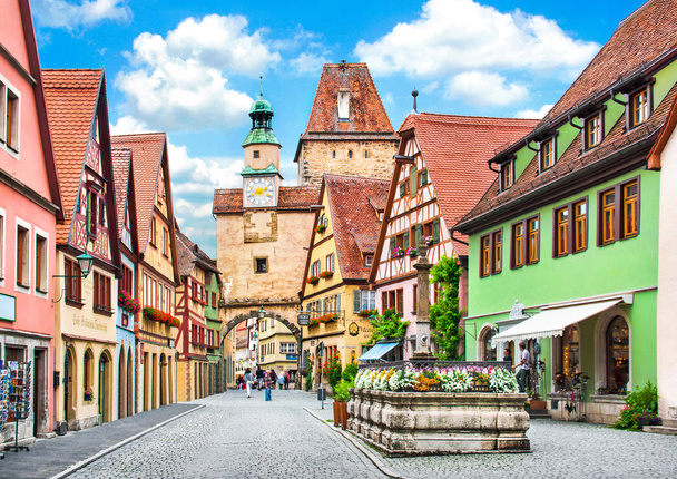 Historic town of Rothenburg ob der Tauber, Bavaria, Germany - Photo, Image