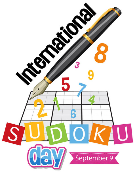 Illustration zum Internationalen Sudoku-Tag am 9. September - Vektor, Bild