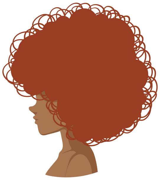 Side of afro woman isolated illustration - Vector, Image