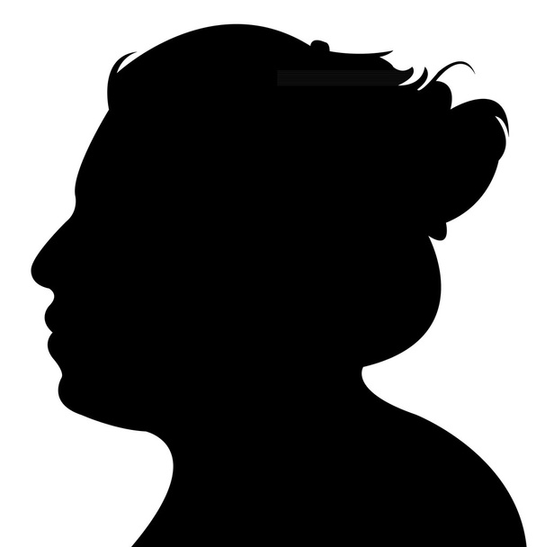 vrouwelijke hoofd silhouet vector - Vector, afbeelding