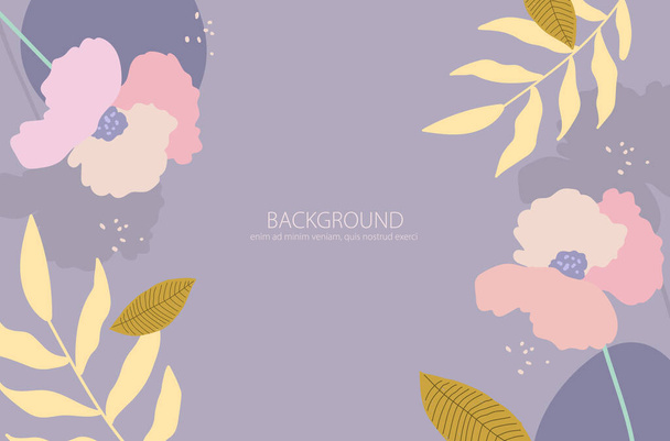 collection of pastel flower backgrounds for editable designs, posters, - Vektör, Görsel