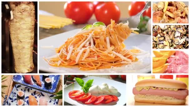 International cuisine montage - Footage, Video