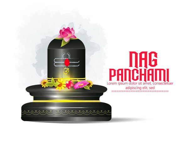 illustration for Indian festival nag Panchami with Hindi Calligraphy of (nag Panchami) snakes festival, kite - Vecteur, image
