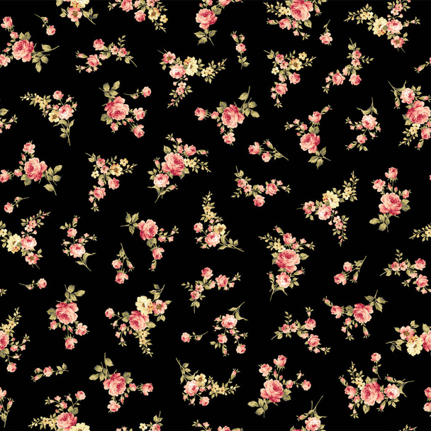 Seamless pattern with a beautiful bouquet of roses, - Vector, Imagen