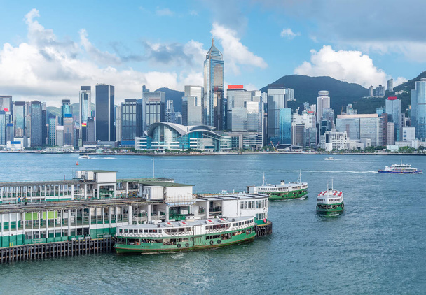 Scenery of Victoria Harbor of Hong Kong city - Photo, Image
