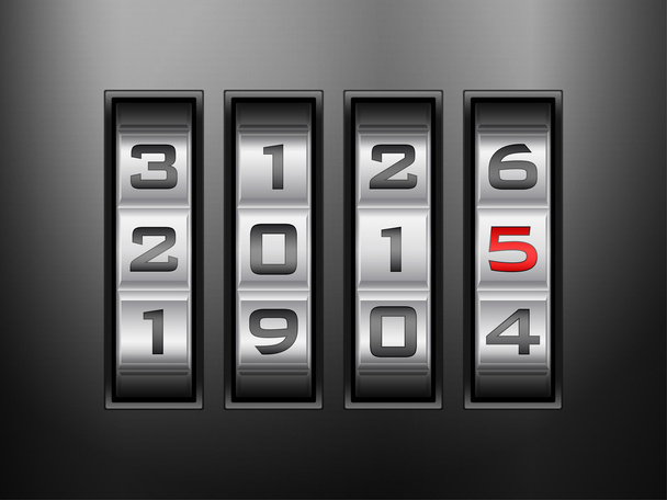 combination lock 2015 - Vector, afbeelding