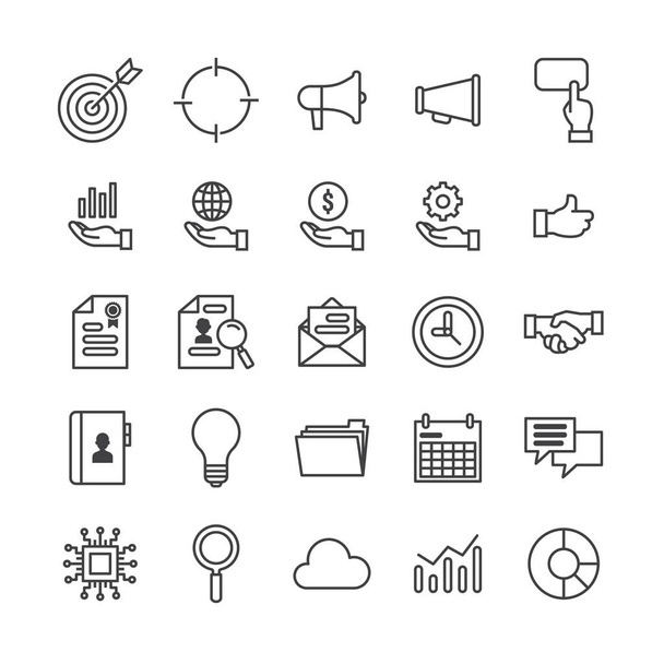 Business and finance line icons set. office outline icon collection, vector - Wektor, obraz