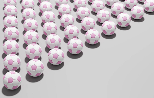 Football soccer balls flat lay design background. Sport - Foto, imagen