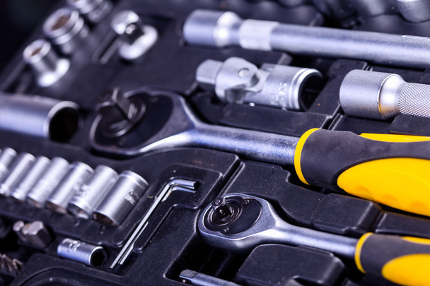 essential tools for everyone. Keys, screws and hammers - Foto, imagen
