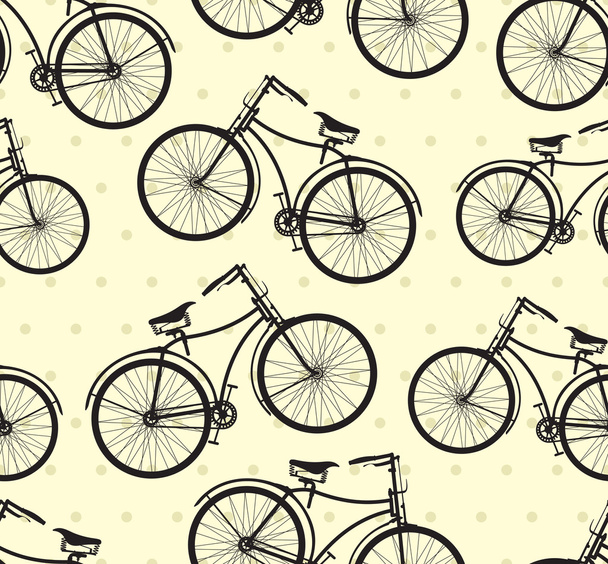レトロな自転車パターン - ベクター画像