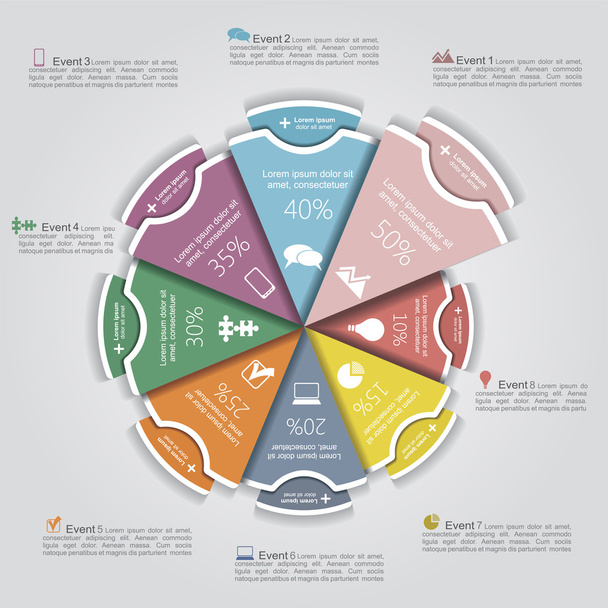 Zakelijke Infographics cirkel moderne stijl. Vector - Vector, afbeelding