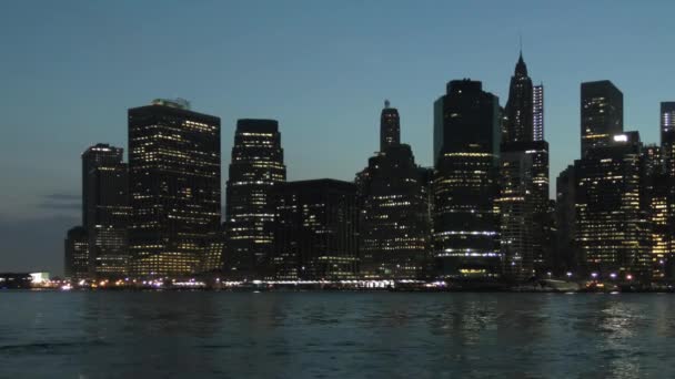 Небо над Манхэттеном, вид из Бруклина, Нью-Йорк, - Кадры, видео