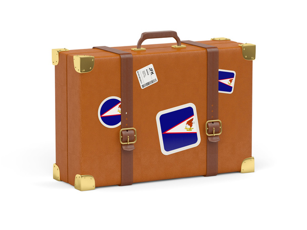 Suitcase with flag of american samoa - Фото, изображение