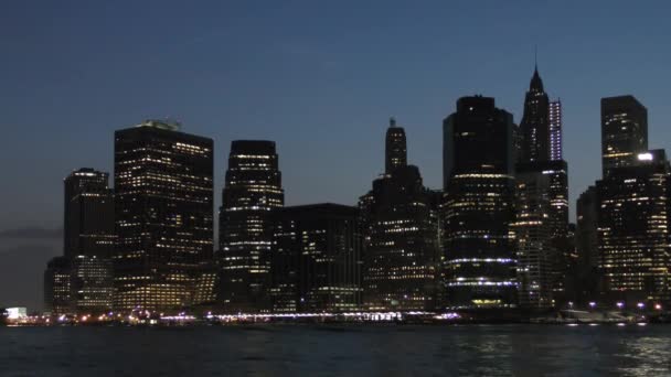 El horizonte de Manhattan, visto desde Brooklyn, Nueva York, - Metraje, vídeo