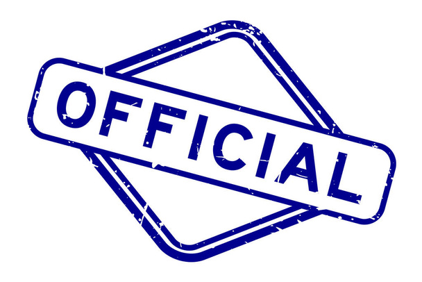 Grunge blu parola ufficiale gomma quadrata sigillo timbro su sfondo bianco - Vettoriali, immagini