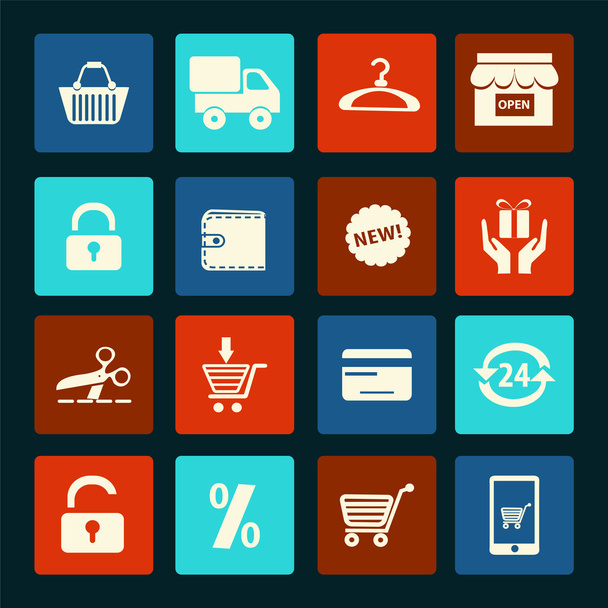 Vector Shopping icons set  - Illustration - Vector, afbeelding