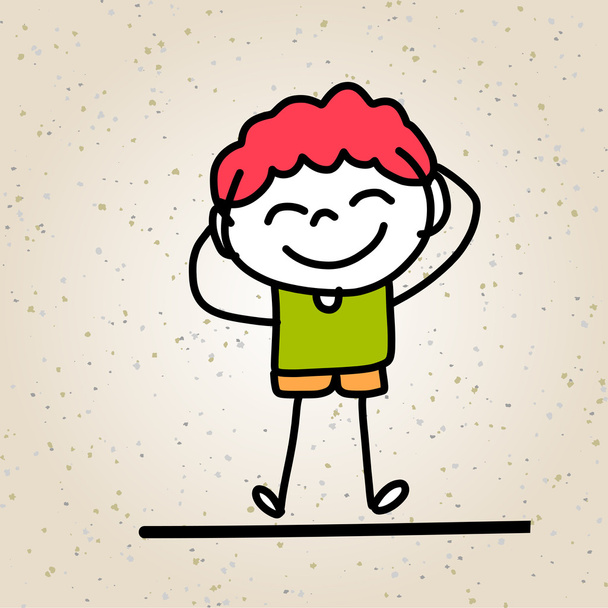 Cartoon character abstract happy kid - Vector, Image