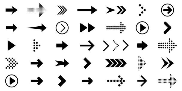 Arrows. Set of different arrows. Black arrow. Vector illustration. - Vector, Imagen