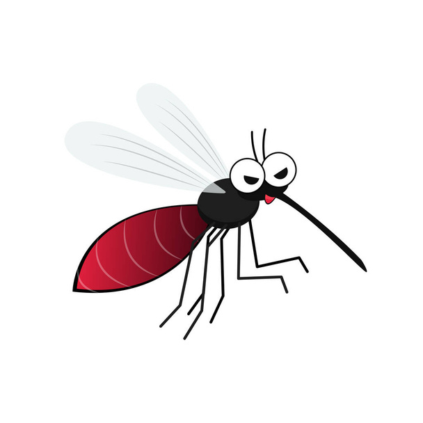 Caricatura de mosquitos. vector de mosquitos sobre fondo blanco. - Vector, imagen