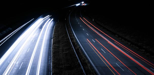 lights of cars with night. long exposure - Foto, Imagen