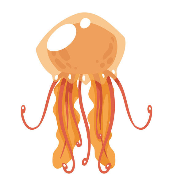 jellyfish sealife animal fauna character - Wektor, obraz
