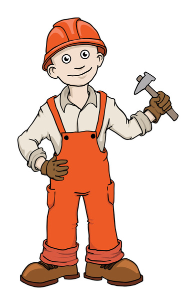 Работник по строительству карикатур
 - Вектор,изображение