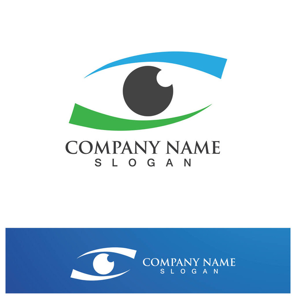 Creative Shield Eye Vision Logo Design Symbol Vector Illustration - Vektör, Görsel