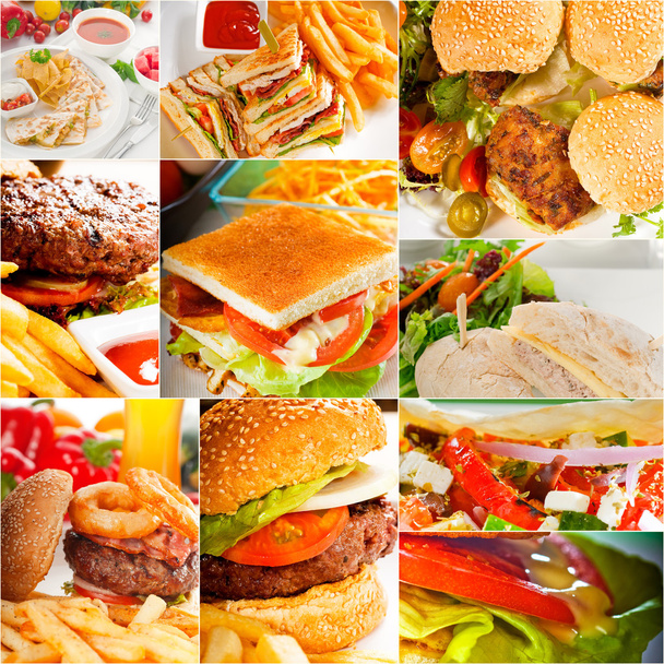 burgers et sandwichs collection sur un collage
 - Photo, image