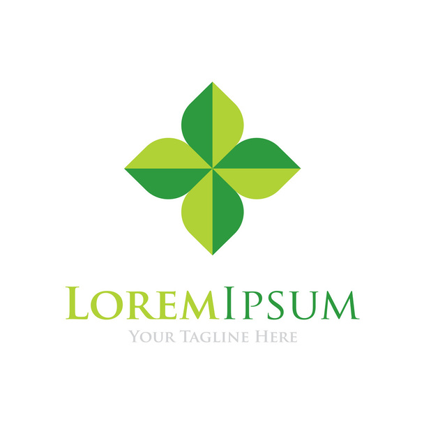 Τριφύλλι τύχη πράσινο εικονίδιο απλά στοιχεία λογότυπο - Διάνυσμα, εικόνα