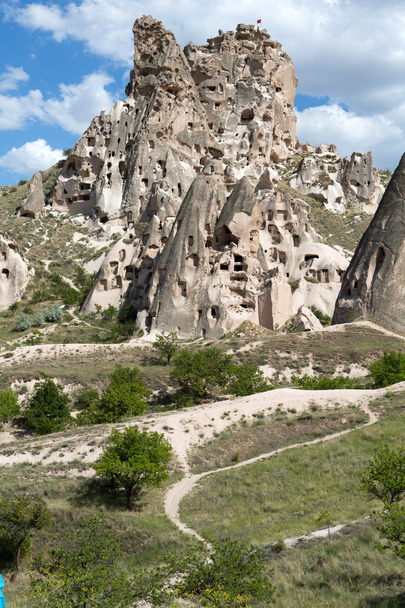View of Uchisar castle in Cappadocia , Turkey - 写真・画像