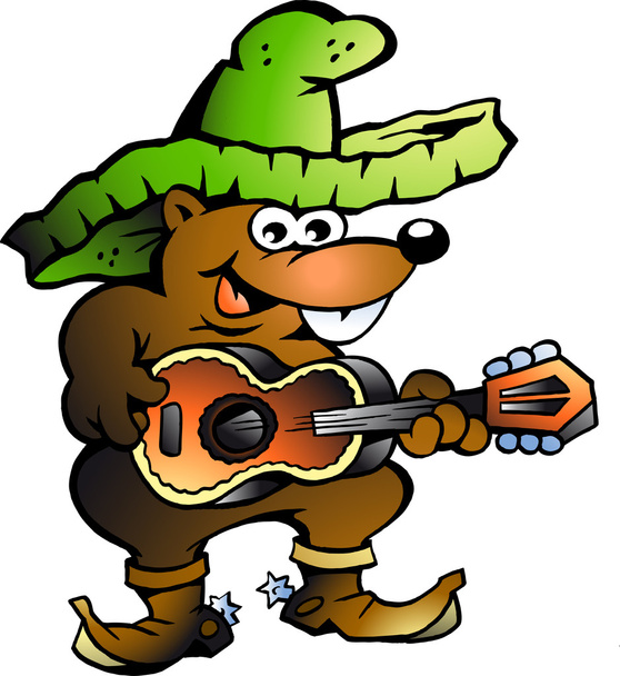 Mexická klokan hrací kytara - Vektor, obrázek