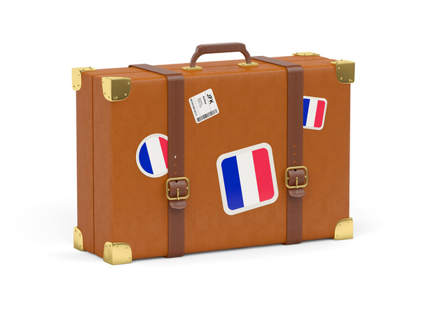 Suitcase with flag of france - Фото, зображення