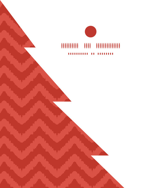 Vector colorful ikat chevron Christmas tree silhouette pattern frame card template - Vektor, obrázek