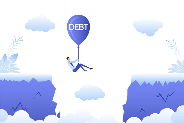 Cartoon icon with people chasm. Debt concept. Team concept - Vektor, obrázek