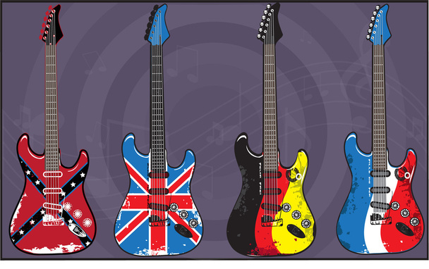 エレク トリック ギターのアートのベクトル パック 6 - ベクター画像