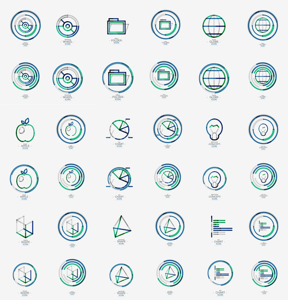 minimale dünne Linie Design Web-Icon-Set, Briefmarken - Vektor, Bild