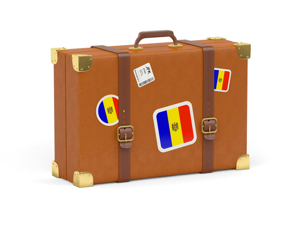 Suitcase with flag of moldova - Fotoğraf, Görsel