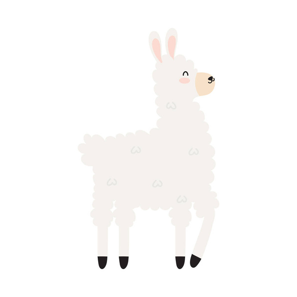 glad llama design over white - ベクター画像