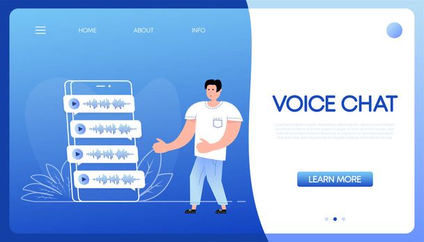 Voice messages bubbles, Message notification. Messengers and social media. Vector illustration - Vector, imagen