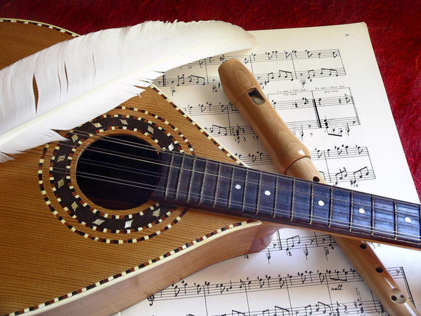 mandolína a flétna - Fotografie, Obrázek