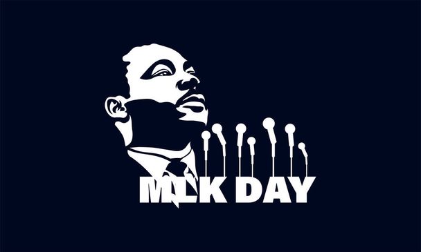 Vector Illustration of King day or Martin Luther King day on white background. Raised hands. - Vector, Image