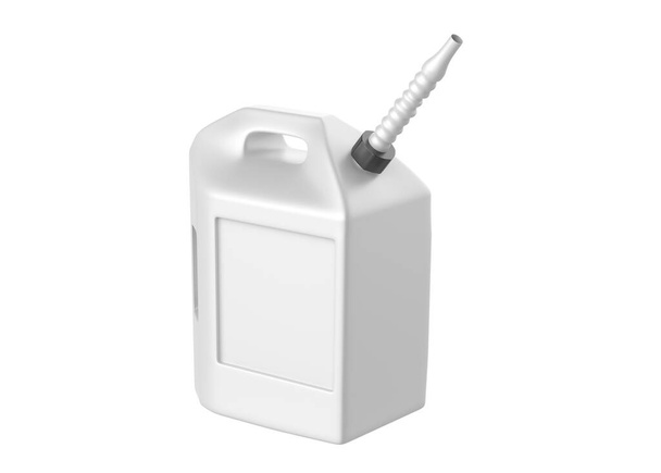 Plastic Jerrycan Oil, Cleanser, Detergent, Abstergent, Liquid Soap, Milk, Juice On White Background. 3d illustration - Foto, imagen