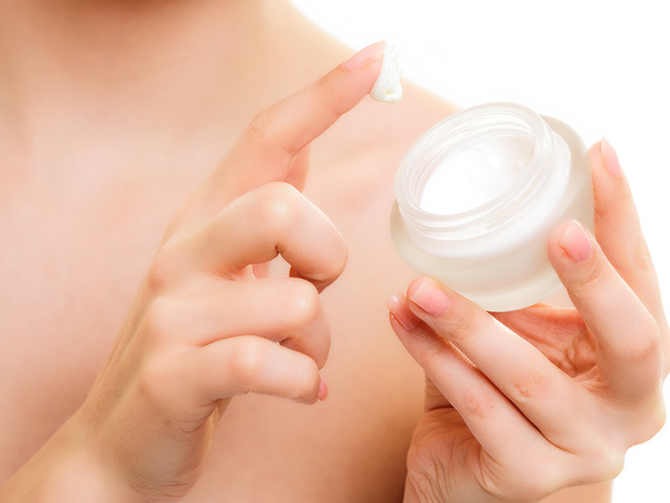 Moisturizing cream in female hands - Фото, зображення