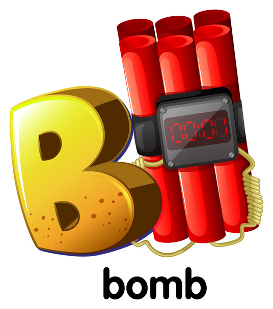 A letter B for bomb - Vector, Image