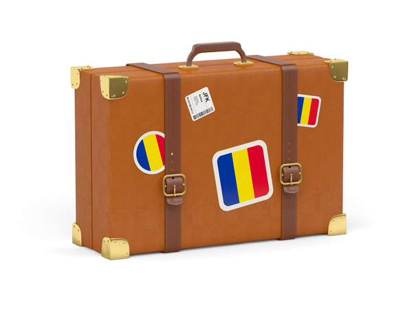 Suitcase with flag of romania - Fotoğraf, Görsel