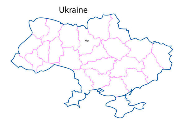 Contours map ukraine region. Ukrainian nation. Ukraine map. Vector illustration. Stock image. EPS 10. - Vector, imagen