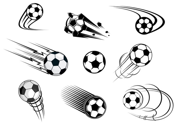 Set palloni da calcio volanti
 - Vettoriali, immagini