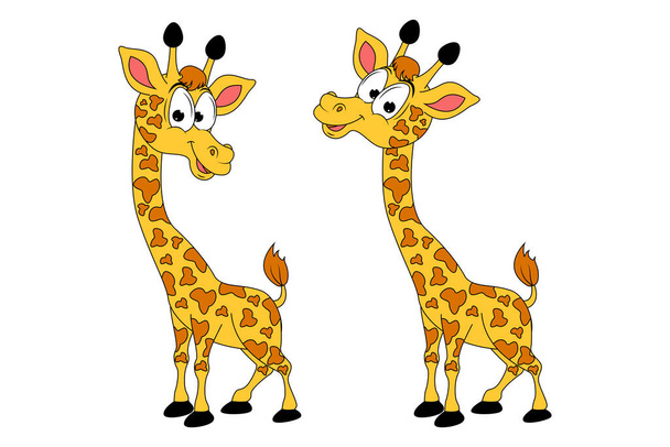 girafa bonito animal cartoon gráfico - Vetor, Imagem